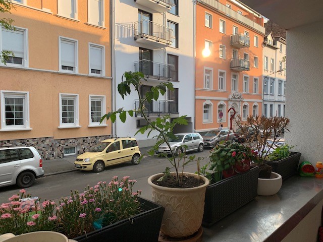 Balkon Aussicht Erdgeschosswohnung Offenbach