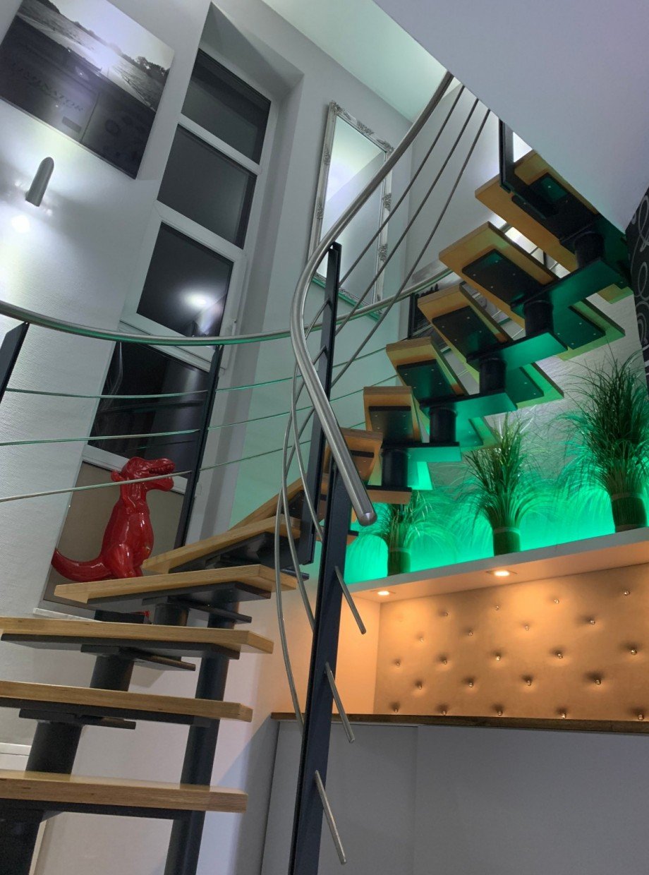 Wendeltreppe ins Obergeschoss Einfamilienhaus Stockstadt am Main