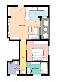 Grundriss Wohnen mit Loftcharakter im einzigartigen Industrielook