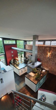 Aussicht auf die offene K�che Leben wie in einer modernen Stadtvilla