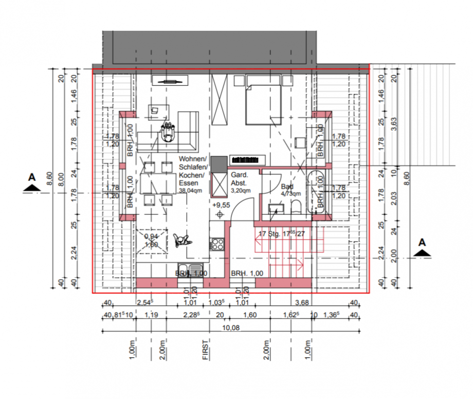 Grundriss Dachgeschosswohnung Frankfurt am Main - H�chst