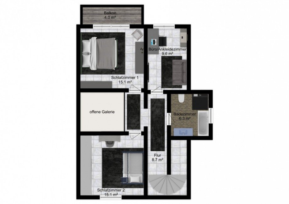 Grundriss Obergeschoss Einfamilienhaus Stockstadt am Main