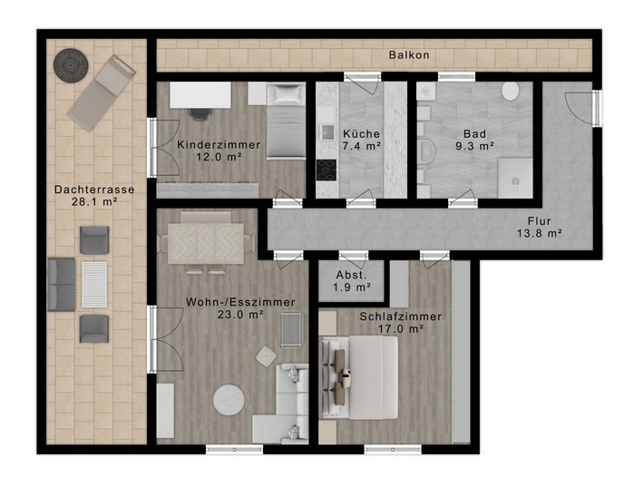 Grundriss. Etagenwohnung Offenbach am Main