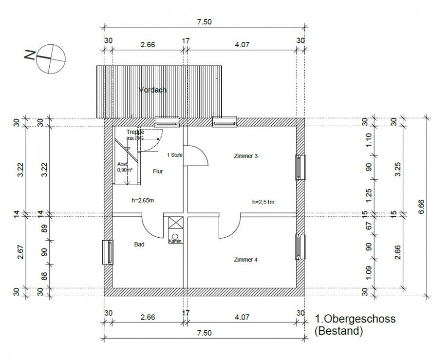 Grundriss 1OG Einfamilienhaus Freigericht