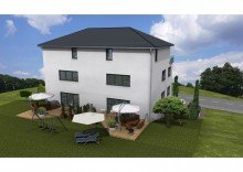 Hausansicht Neubauprojekt einer Doppelhaush�lfte inkl. Grundst�ck und Einliegerwohnung